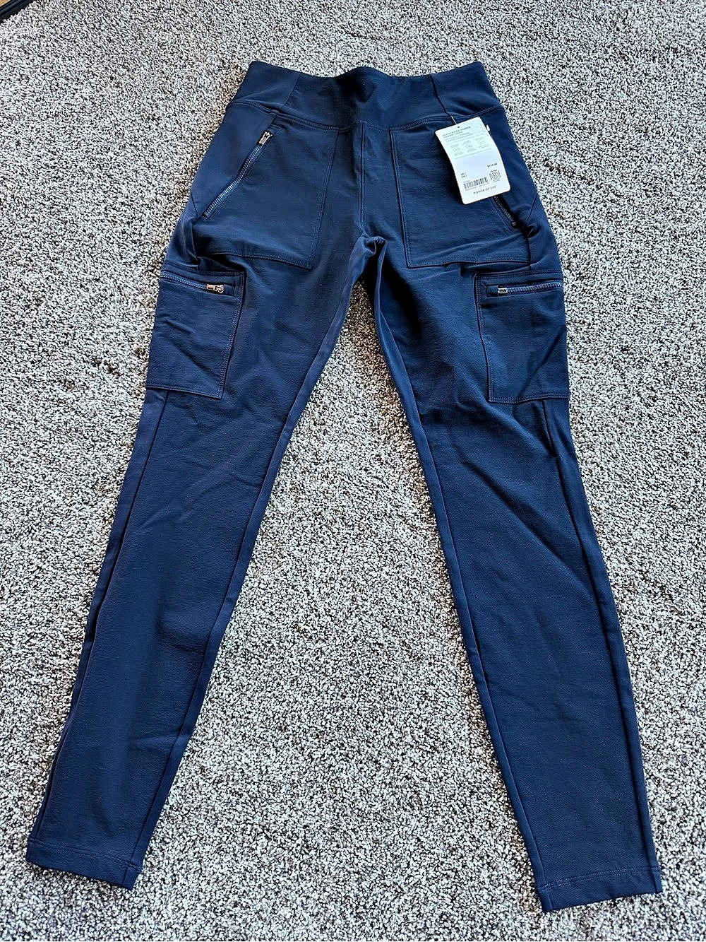 Athleta Headlands Hybrid High Rise Cargo Legging Blue Size 2
